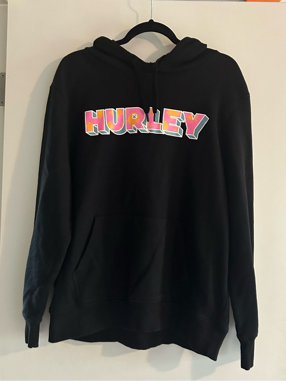 Hurley Black Pullover Hoodie with Subtle Logo